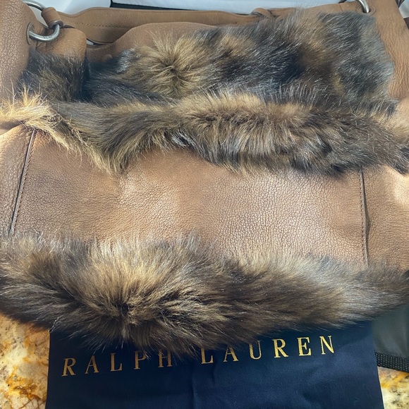 RL Brown Shearling Fur Hobo - NWT - Picture 4 of 8